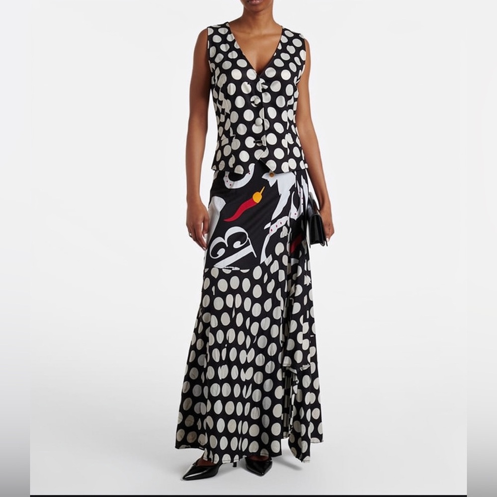 Vintage 90s Moschino Cheap and Chic "Superstition" Polka Dot 2-Piece set